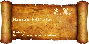 Meszes Mária névjegykártya